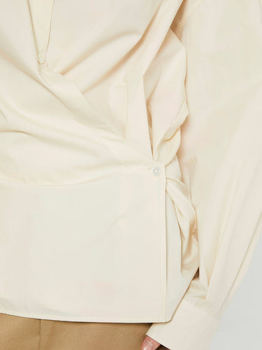 Lemaire - Straight Collar Twisted Shirt in Cream