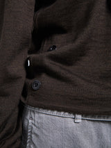Lemaire - Twisted Cardigan With Scarf in Dark Cacao