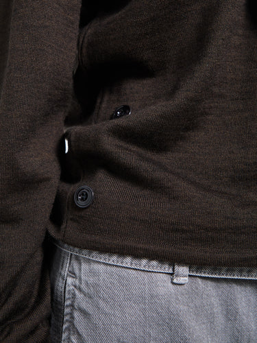 Lemaire - Twisted Cardigan With Scarf in Dark Cacao