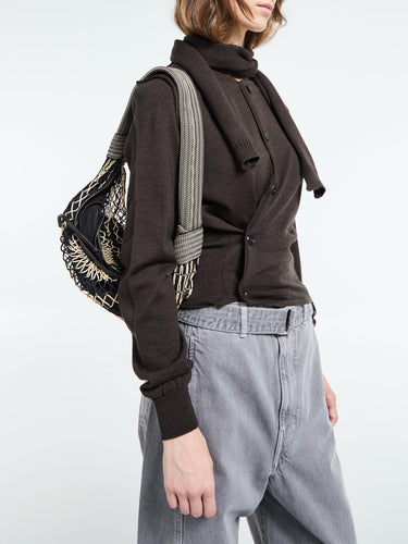 Lemaire - Twisted Cardigan With Scarf in Dark Cacao
