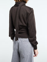 Lemaire - Twisted Cardigan With Scarf in Dark Cacao