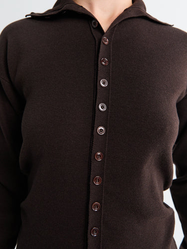 Lemaire - Buttoned Fitted Cardigan in Aubergine