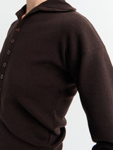 Lemaire - Buttoned Fitted Cardigan in Aubergine