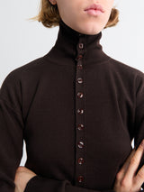 Lemaire - Buttoned Fitted Cardigan in Aubergine