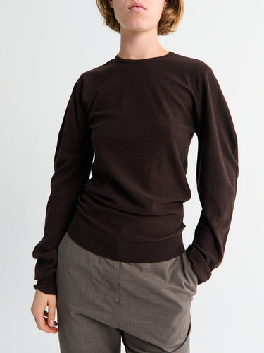 Lemaire - Crew Neck Sweater in Aubergine