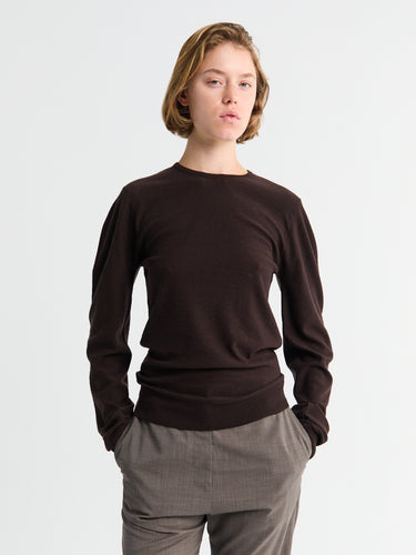 Lemaire - Crew Neck Sweater in Aubergine