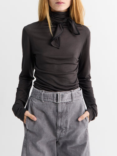 Lemaire - Foulard Top with Patchs in Coal
