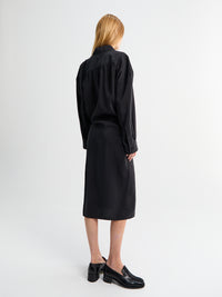 Lemaire - Straight Collar Twisted Dress in Black