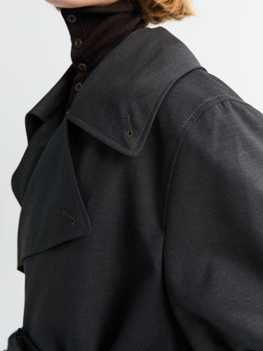 Lemaire - Trench Coat With Detachable Lining in Coal