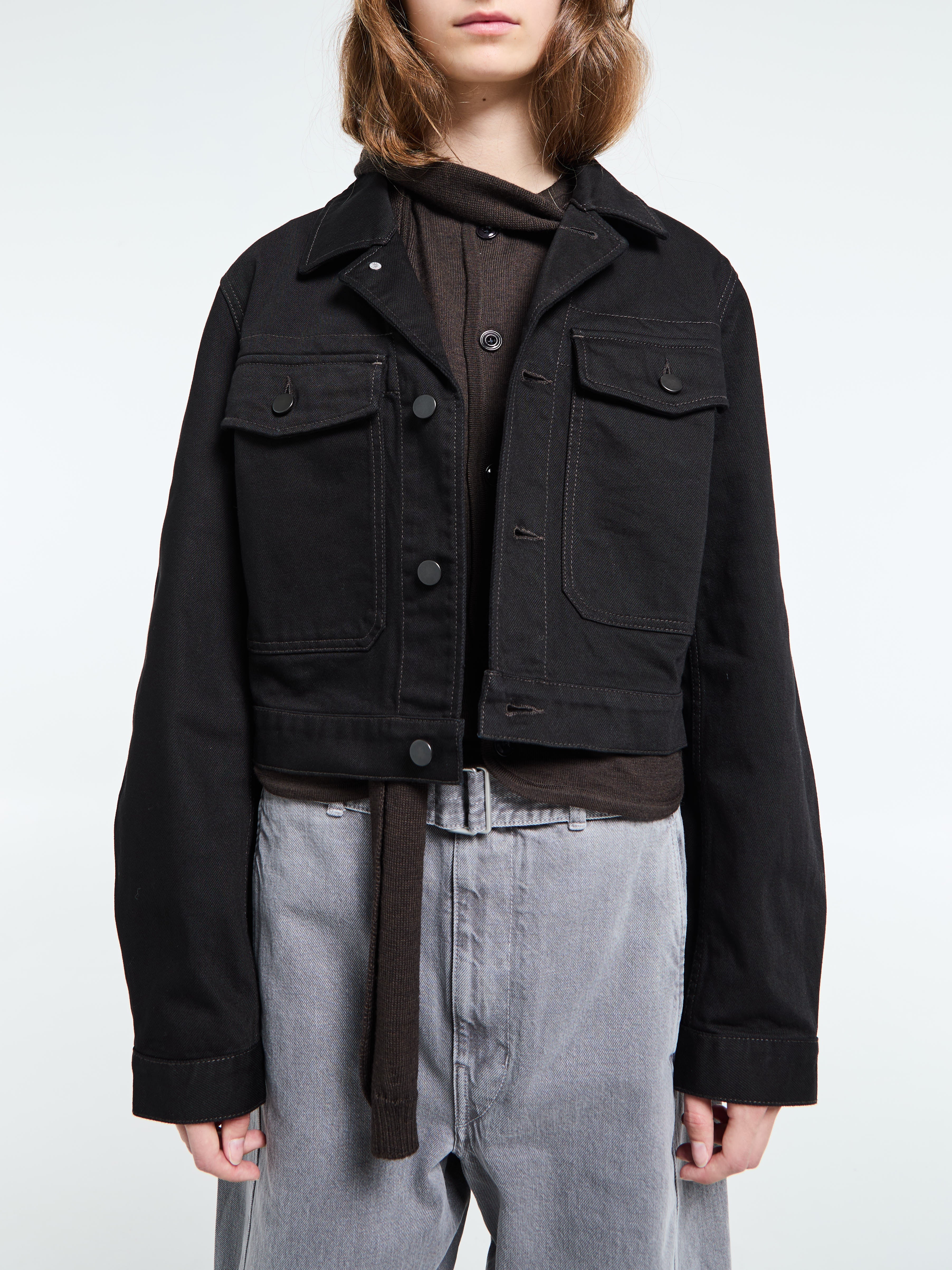 Cropped Blouson i Sort