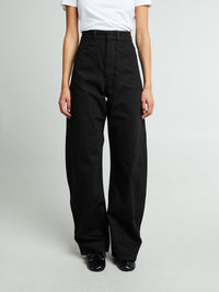 Lemaire - High Waisted Curved Pants in Black