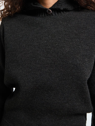 Lemaire - Sweater With Hood in Dark Espresso