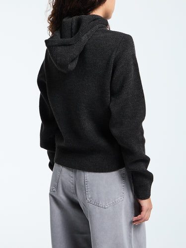 Lemaire - Sweater With Hood in Dark Espresso