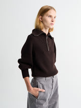Lemaire - Zipped Sweater in Aubergine