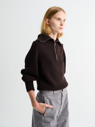 Lemaire - Zipped Sweater in Aubergine