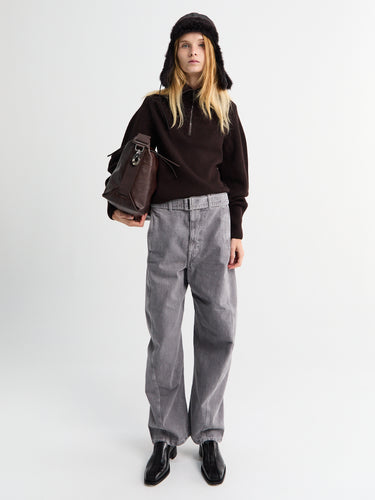Lemaire - Zipped Sweater in Aubergine