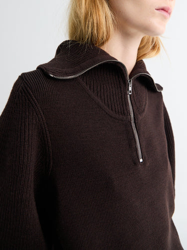 Lemaire - Zipped Sweater in Aubergine