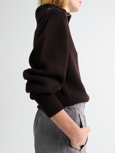 Lemaire - Zipped Sweater in Aubergine