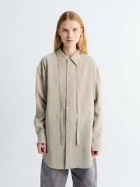 Lemaire - Long Shirt With Tie in Natural Clay