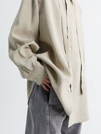 Lemaire - Long Shirt With Tie in Natural Clay
