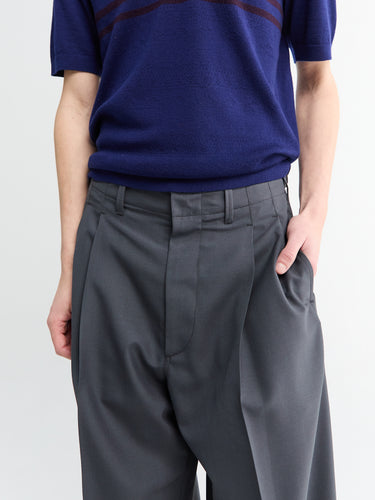 Lemaire - Pleated Tailored Pants in Carbon