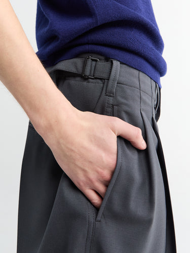 Lemaire - Pleated Tailored Pants in Carbon