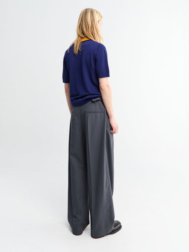 Lemaire - Pleated Tailored Pants in Carbon