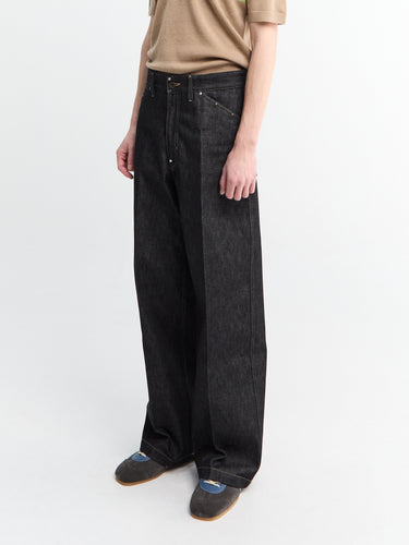 Lemaire - Wide Pant With Studs in Slate