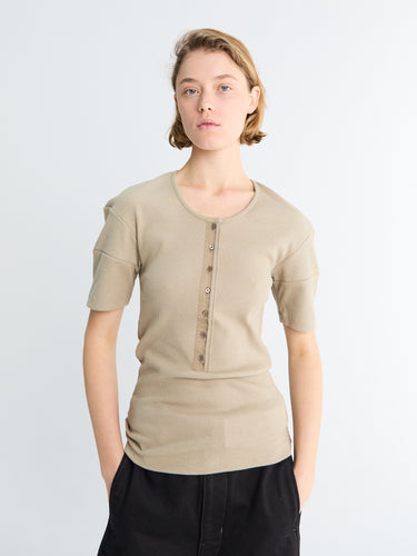 Lemaire - Fitted Henley T-shirt in Sage
