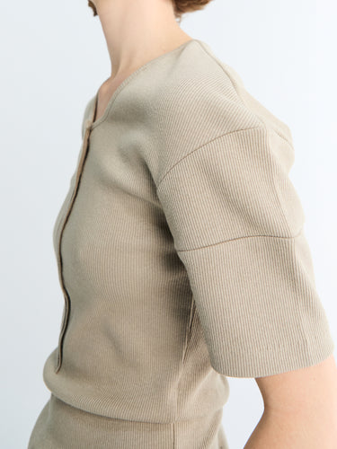 Lemaire - Fitted Henley T-shirt in Sage