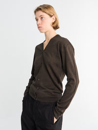 Lemaire - Twisted V Neck Cardigan in Dark Cacao