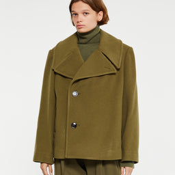 Lemaire - Short Caban Jacket in Capers Khaki