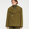 Lemaire - Short Caban Jacket in Capers Khaki