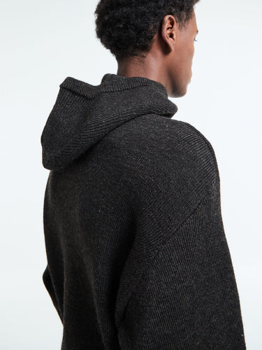 Lemaire - Hooded Sweater in Dark Espresso