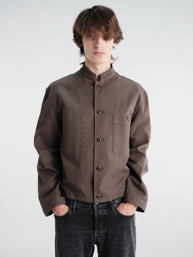 Lemaire - Stand Collar Jacket in Chocolate