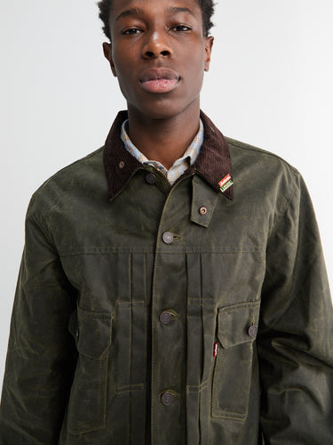 Levi's - Levi's x Barbour Type II Wax Jacket in Olive