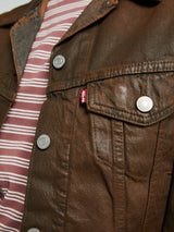 Levi's - Shrunken 90s Coated Trucker Jacket in Pay Day Trucker Brown