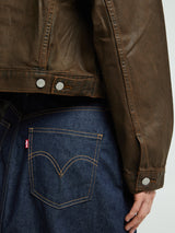 Levi's - Shrunken 90s Coated Trucker Jacket in Pay Day Trucker Brown