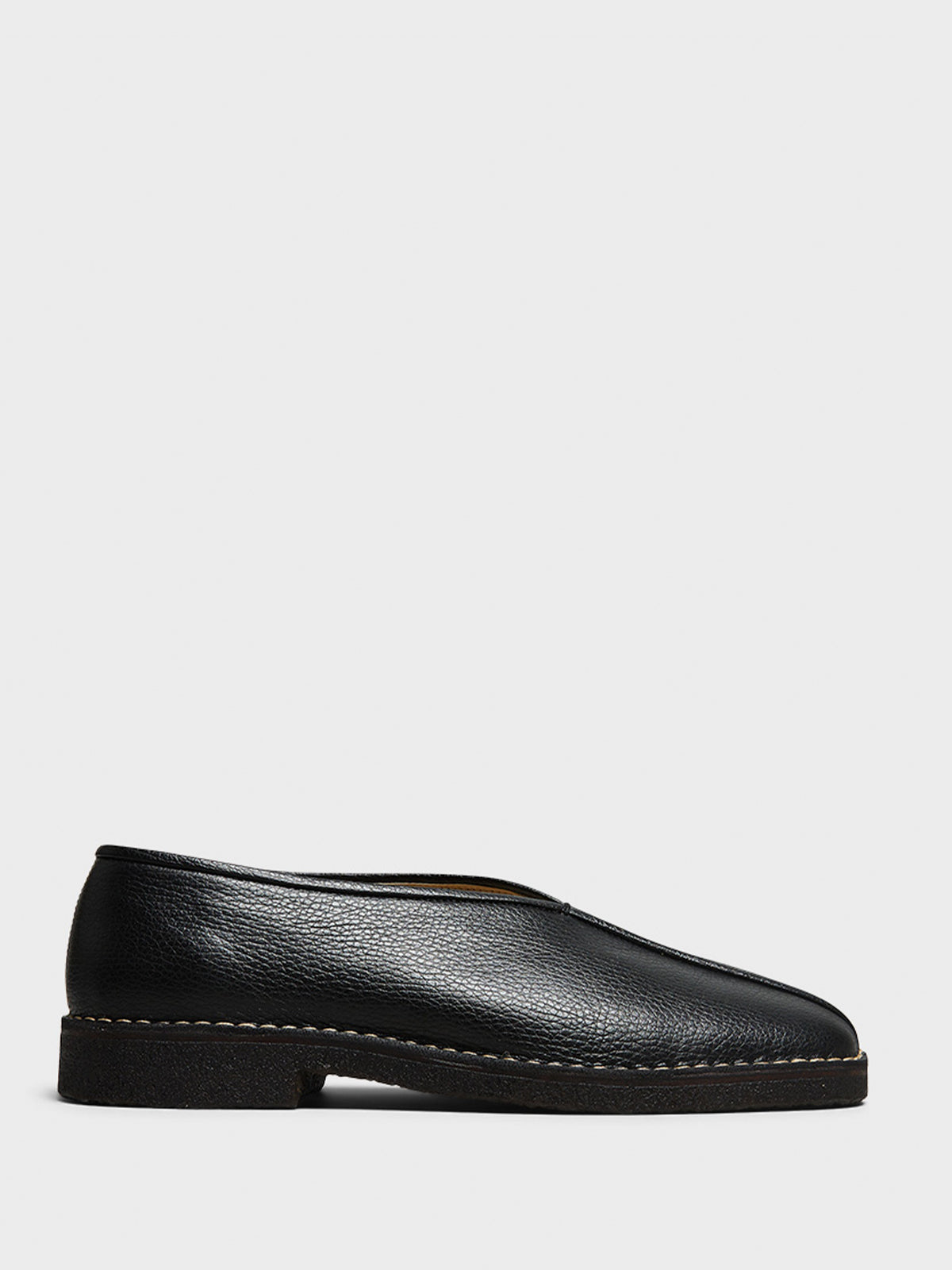 Lemaire - Flat Piped Crepe Slippers in Black