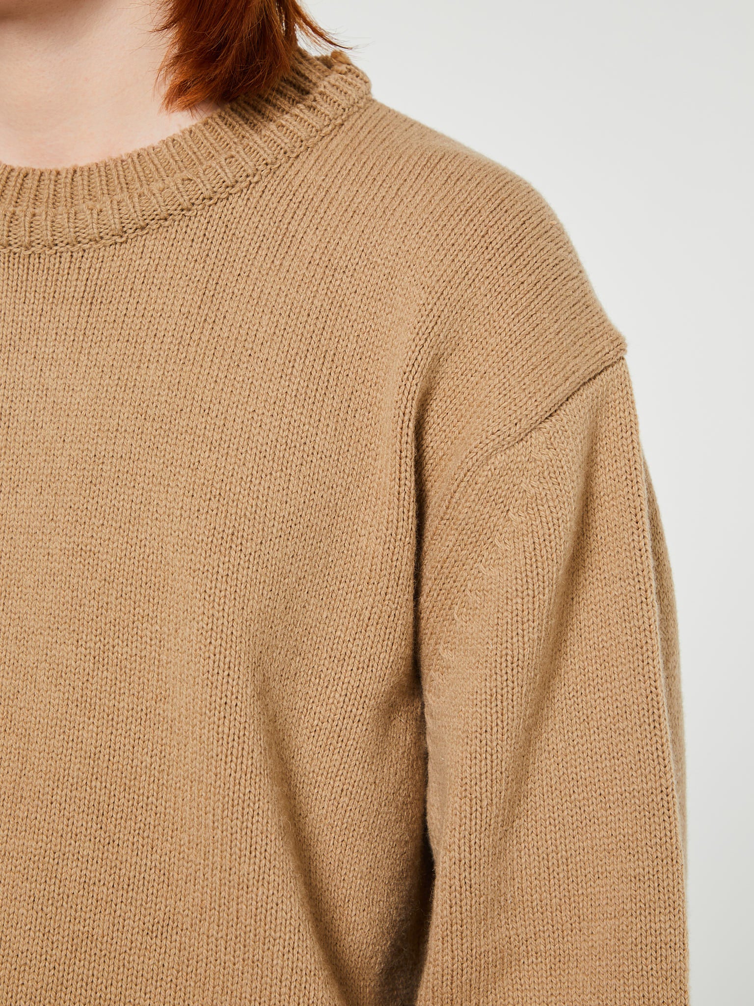 Elbow Patch Sweater in Beige