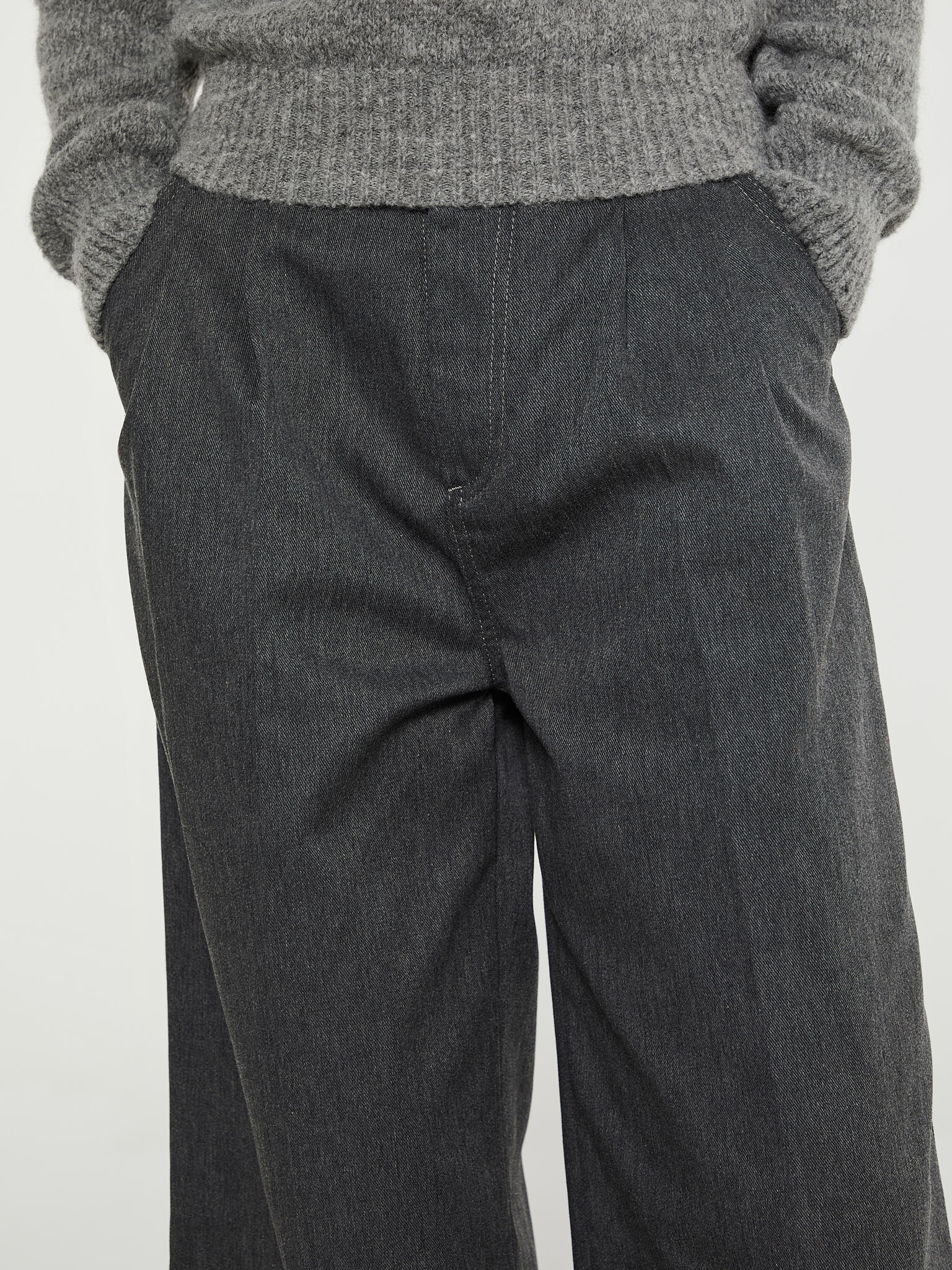 Maison Margiela - Women's Pleated Trousers in Grey Melange