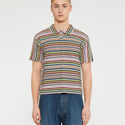 Maison Margiela - Knit Polo Shirt in Stripes