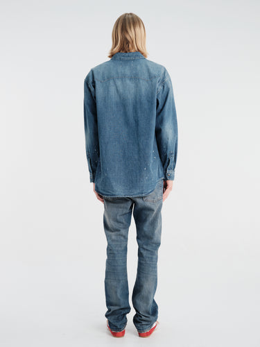 Maison Margiela - Long-Sleeved Shirt in Old Blue + Spots