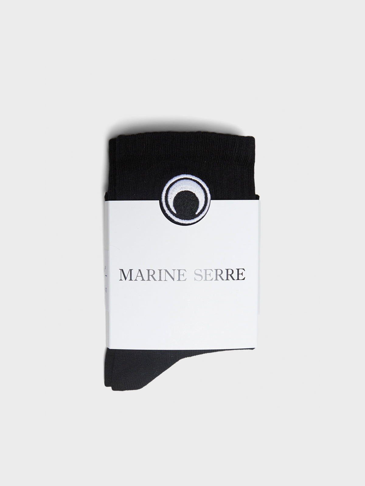 Marine Serre - Organic Cotton Rib Ankle Socks in Black