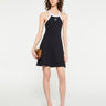Marine Serre - Organic Cotton Rib 2x2 Flared Dress in Black