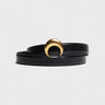 Marine Serre - Recycled Leather Buckle Belt in Black