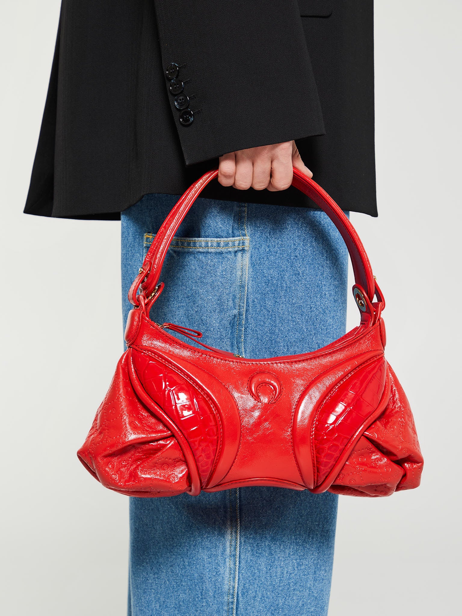 Embossed Leather Stardust Bag in Red