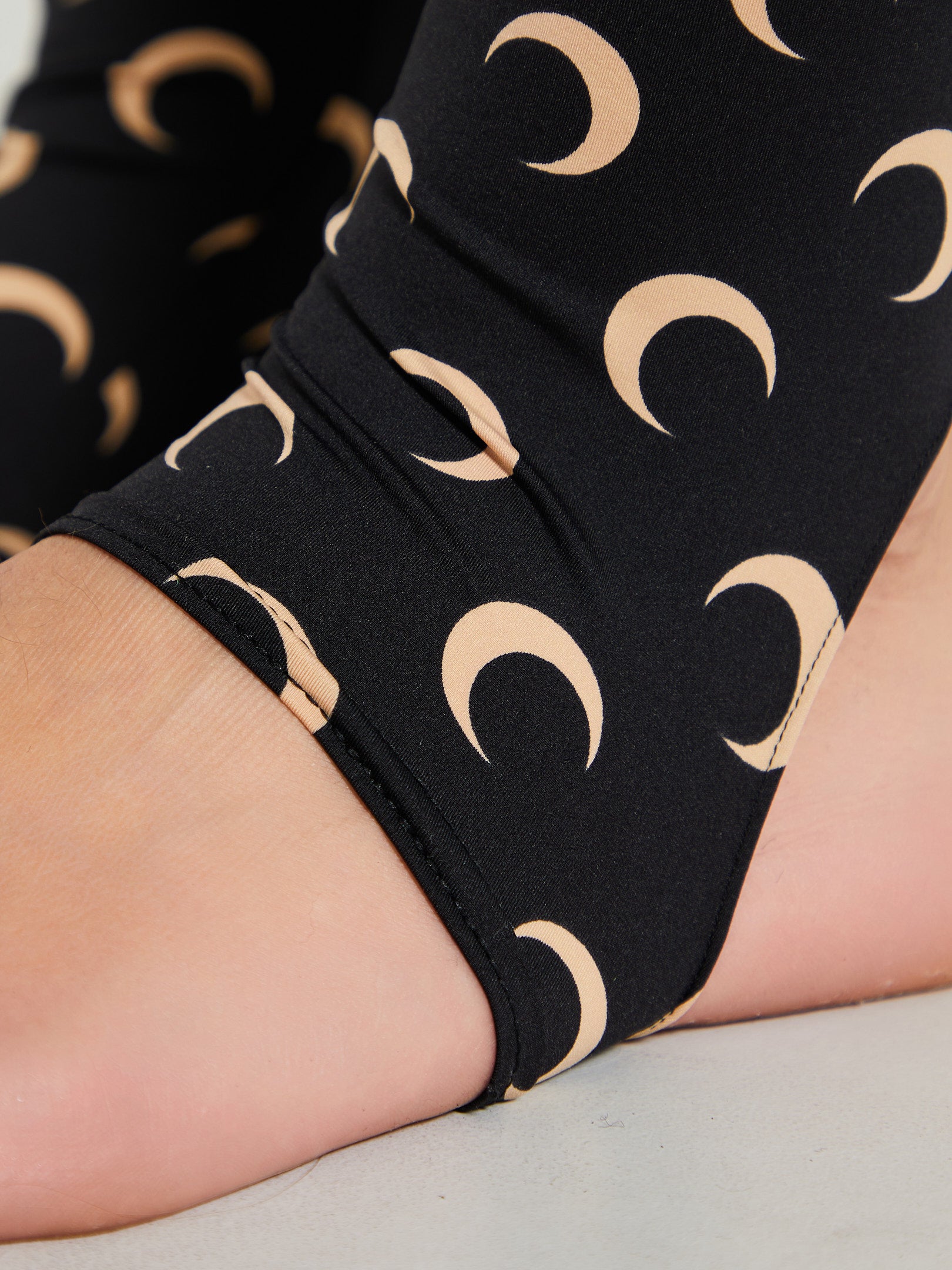 Regenerated All Over Moon Jersey Leggings in Black