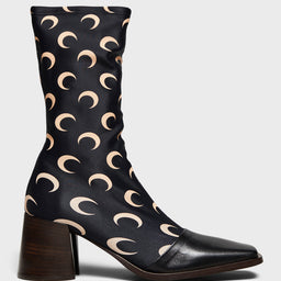 Marine Serre - Regenerated All Over Moon Jersey Ankle Boots in IT99