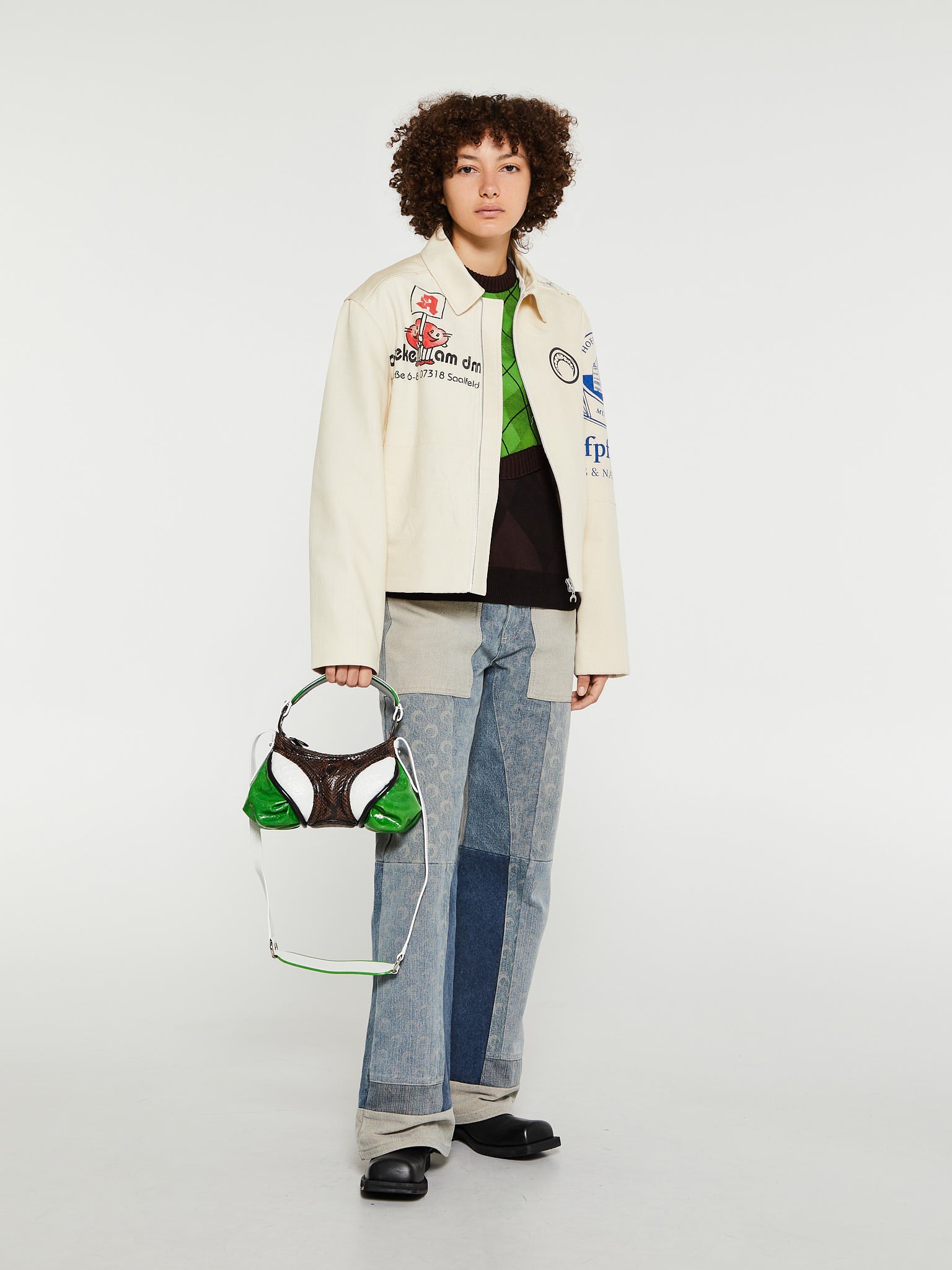 Regenerated Tote Bags Harrington Jacket in White